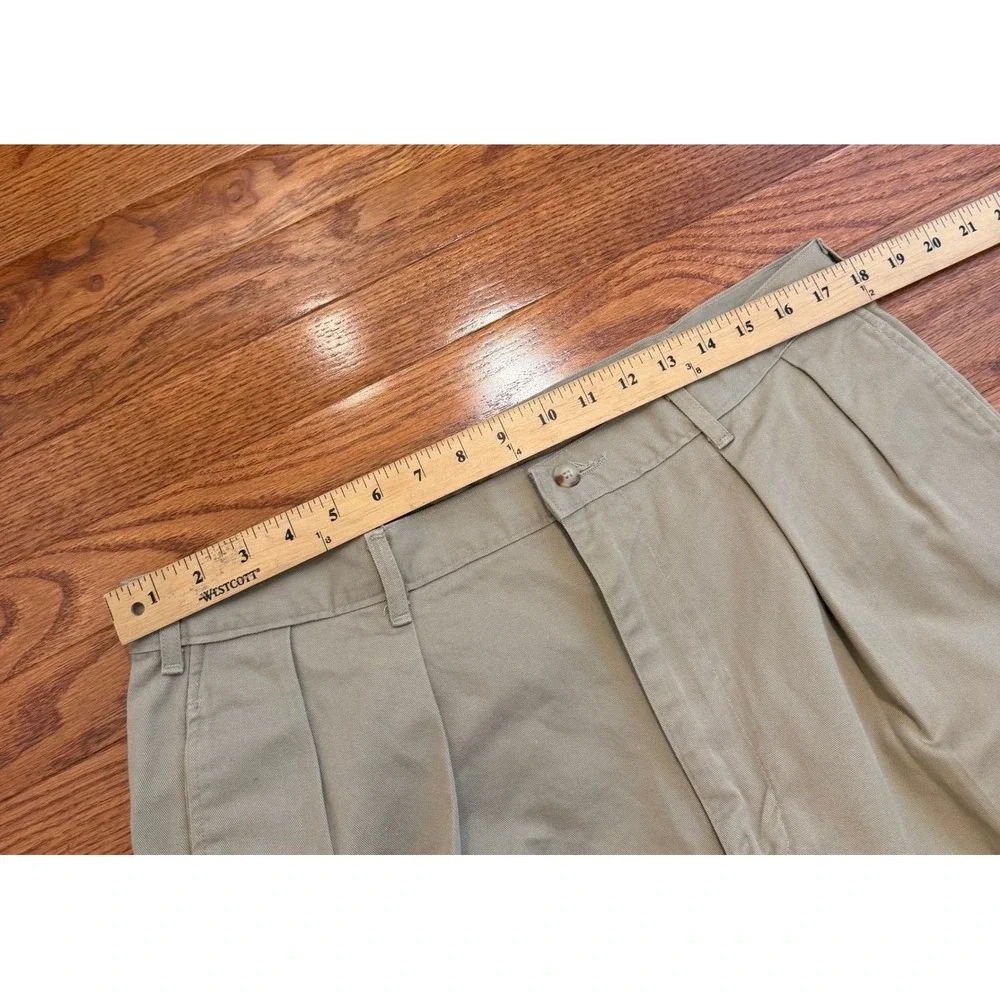 Vintage Polo Ralph Lauren Pleated Chino Pants Fits Mens 36x30 Khaki Made in USA